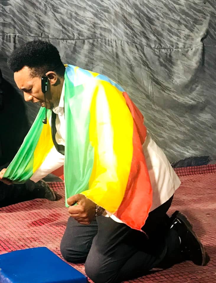 Prayer with Ethiopian Flag